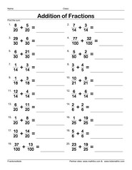 Fraction worksheets for children from kindergarten to 7th grades | Math ...