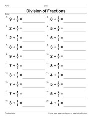 fraction worksheets for children from kindergarten to 7th grades math