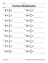 fraction worksheets for children from kindergarten to 7th