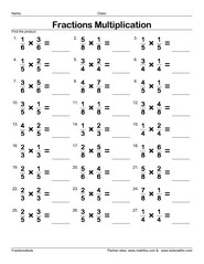 fractions worksheets 6th grade