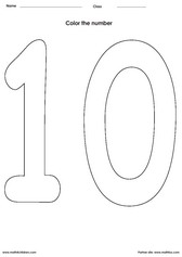Color the number 10